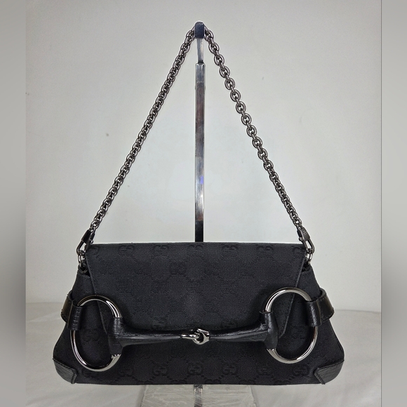 Gucci Handbags - Gucci Horsebit Chain cloth handbag